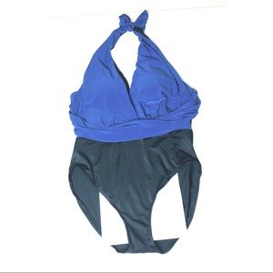 Vanishing Act two tone one piece swim suit